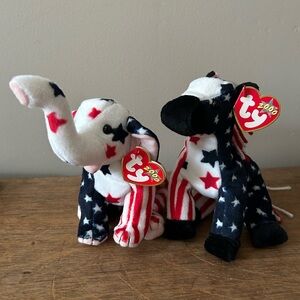 RARE 🇺🇸 Righty & Lefty | 2000 Election Beanie Babies